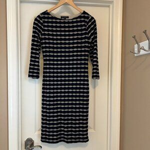 Navy/Black Striped Dress, Size 6